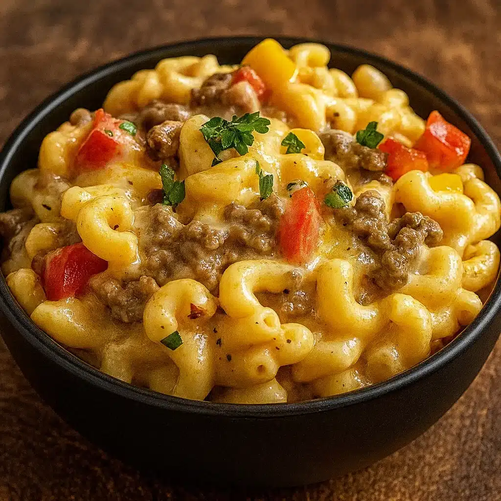 High-Protein Creamy Philly Cheesesteak Mac and Cheese