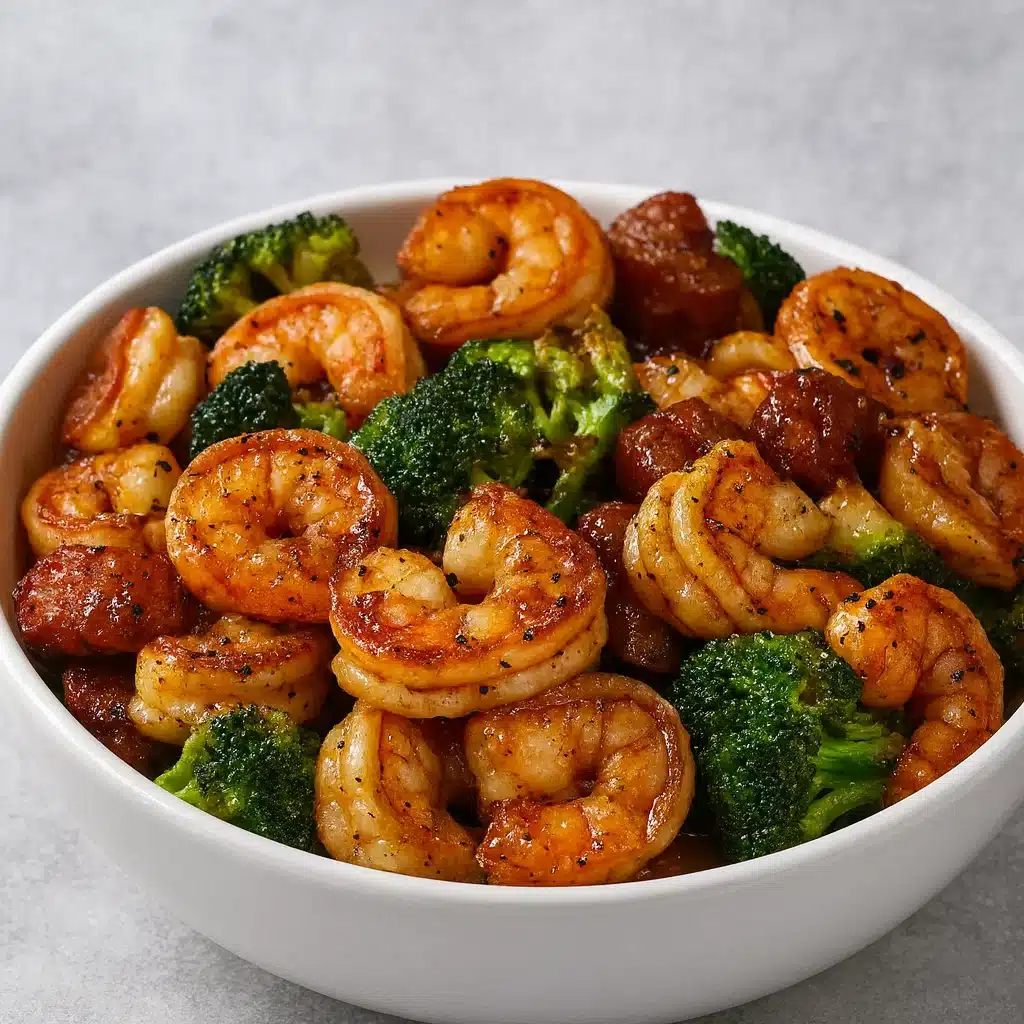 High-Protein Honey Garlic Shrimp plated with garnish