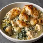 High-Protein Spinach and Artichoke Chicken Casserole