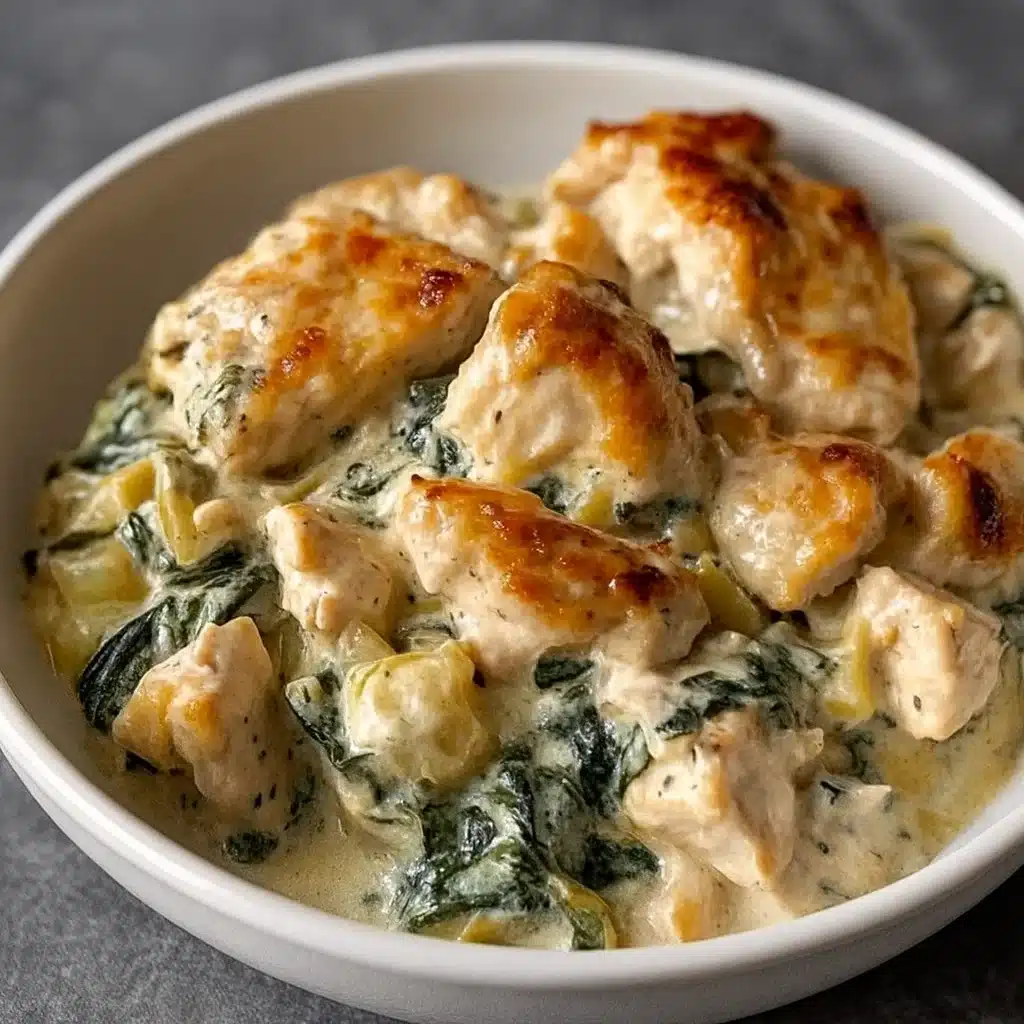 High-Protein Spinach and Artichoke Chicken Casserole