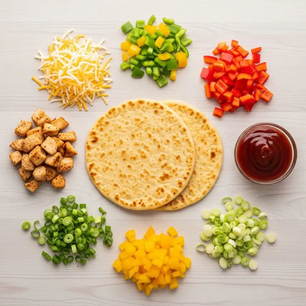 Ingredients for High Protein BBQ Chicken Flatbread