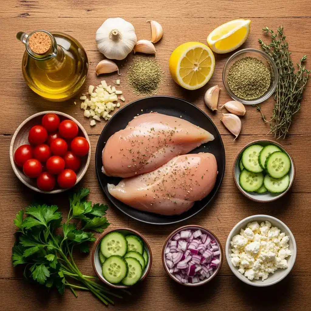 Ingredients for Mediterranean chicken breasts recipe