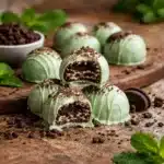 Mint Oreo Truffles on Holiday Plate
