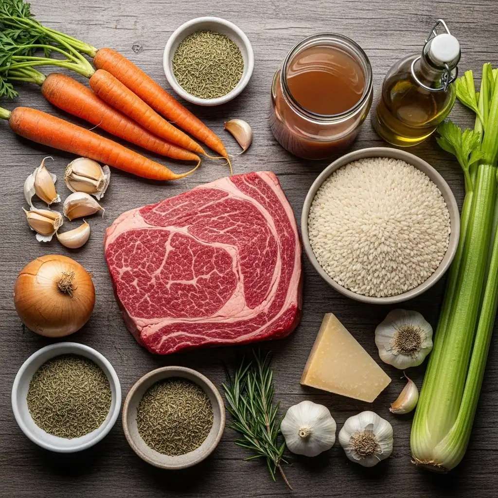 Ingredients for Slow‑Braised Pot Roast with Creamy Parmesan Risotto