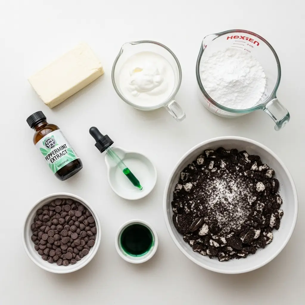 Ingredients for St Paddy’s Day Mint Cheesecake Cups