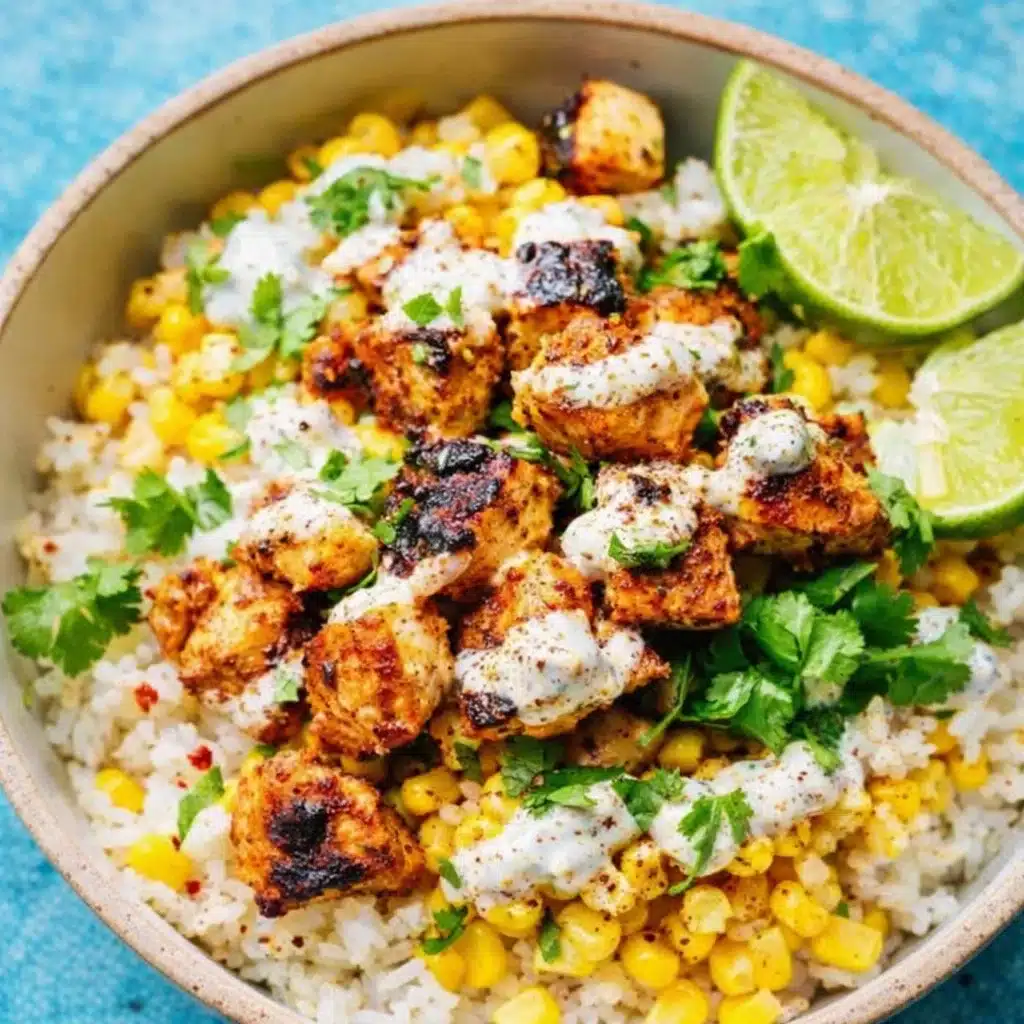 Street Corn Chicken and Rice Bowls