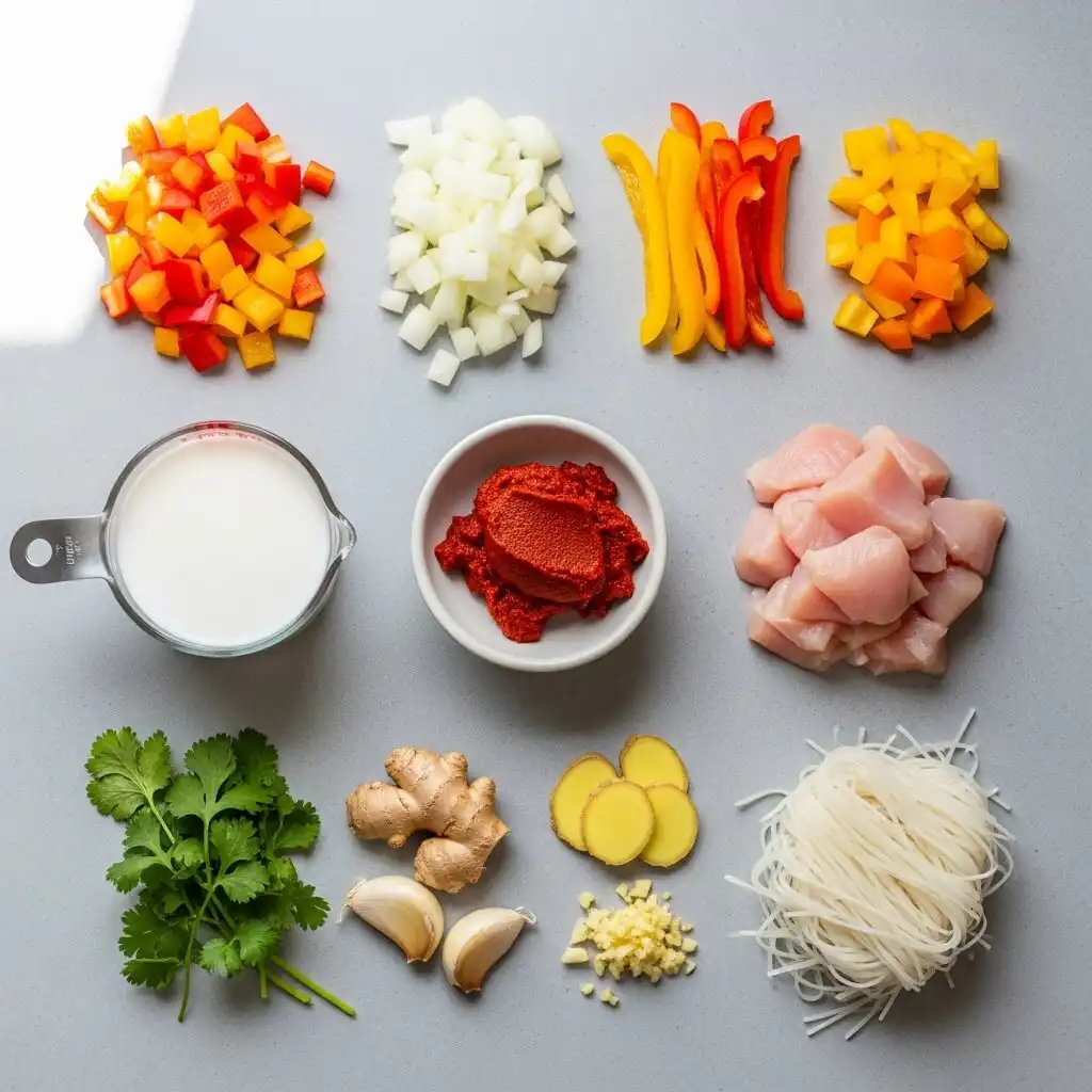 Ingredients for Slow Cooker Thai Chicken Noodle Soup