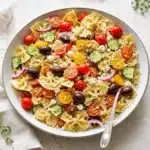 Best Greek Pasta Salad with Feta and Lemon Dressing