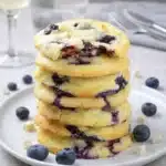 Freshly baked blueberry cookies with cream cheese filling