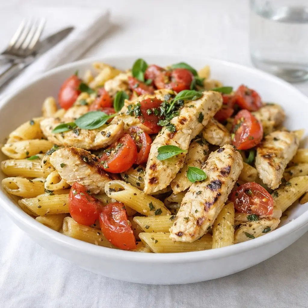Bruschetta Chicken Pasta fresh Italian dinner