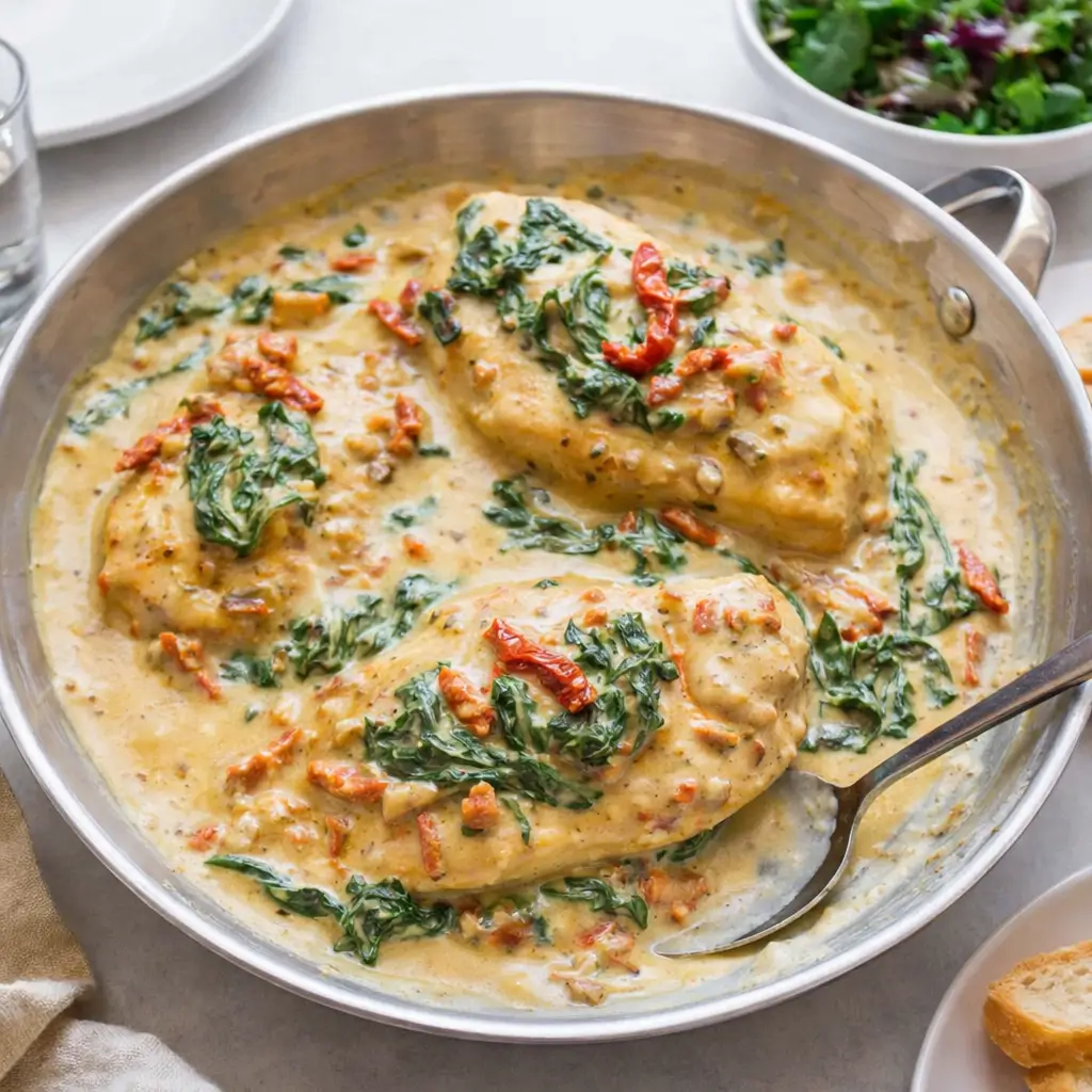 Creamy Chicken Breast in Spinach Parmesan Sauce