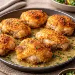 Crispy Ranch Chicken Thighs baked golden brown