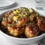 Easy Brown Sugar Pineapple Chicken in skillet