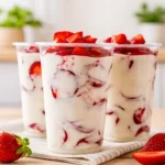 Fresas Con Crema layered dessert with strawberries and cream