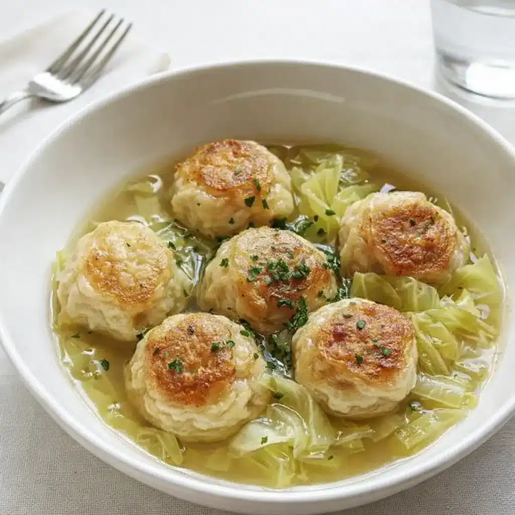 German Cabbage and Dumplings served with fresh parsley