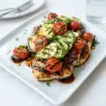 Grilled California Avocado Chicken served fresh with avocado and tomatoes