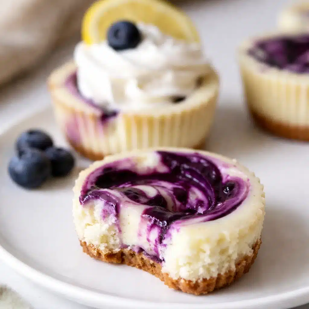 Lemon Blueberry Mini Cheesecakes with Creamy Cheesecake Filling