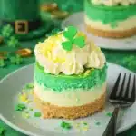 Mini St. Patrick’s Day Cheesecakes on festive tray