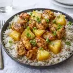 Pineapple Chicken and Rice one-pan dinner