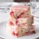 Strawberry Lemon Blondies with glaze