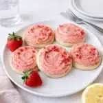 Strawberry Lemonade Cookies on Plate
