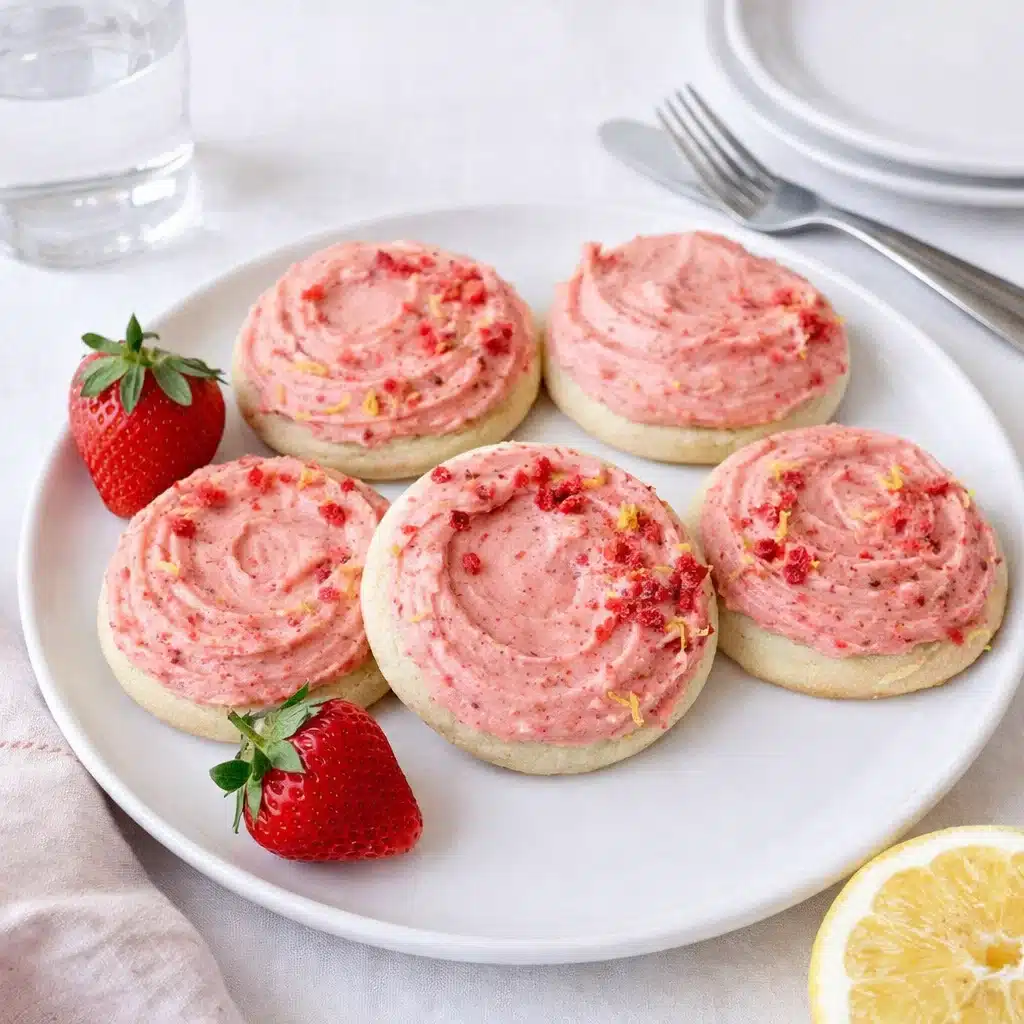 Strawberry Lemonade Cookies on Plate