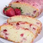 Strawberry Pound Cake fresh with pink glaze