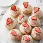 Strawberry Shortcake Cupcakes with whipped cream and fresh berries