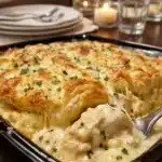 Cheesy Chicken Crescent Bake fresh from the oven
