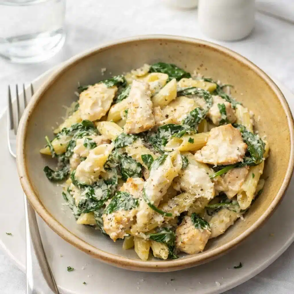 creamy-chicken-spinach-pasta-bowl