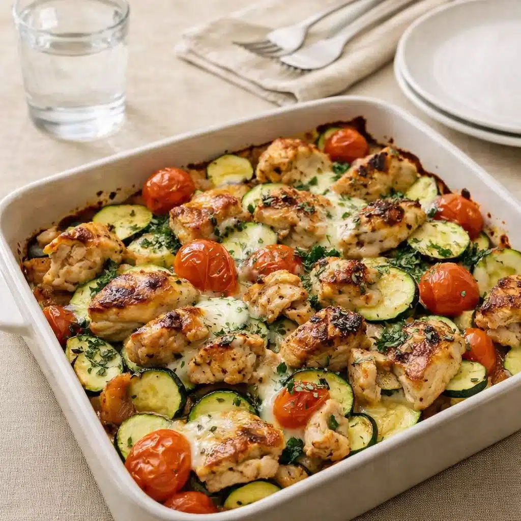 Easy Mediterranean Chicken Zucchini Bake