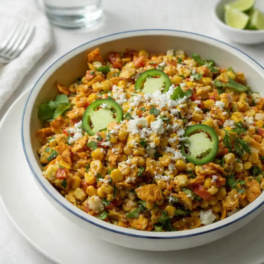 Frito Corn Salad with chili cheese Fritos and cotija
