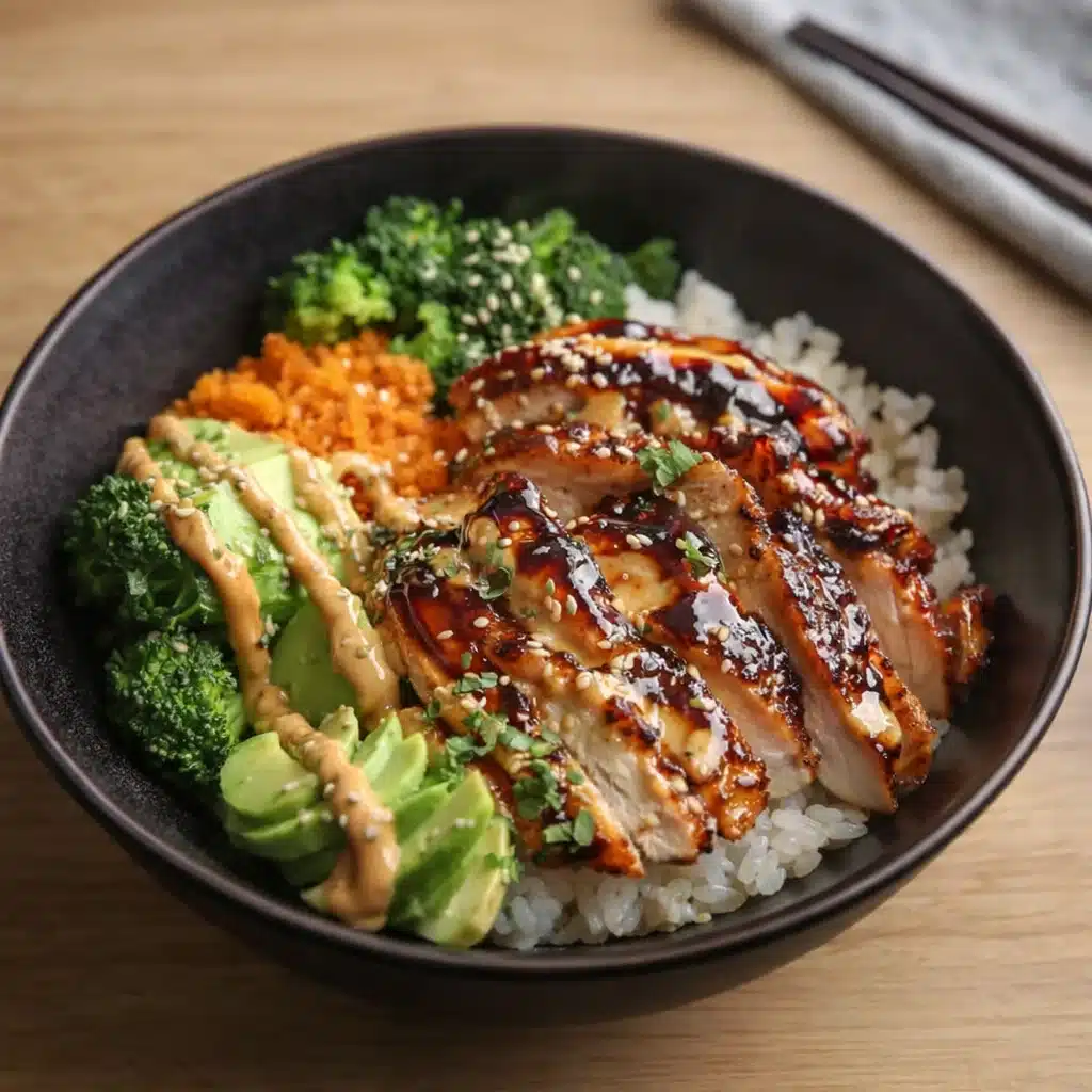 Healthy Sticky Chicken Bowls dinner recipe