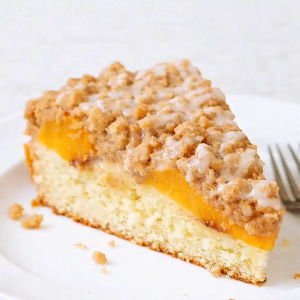 Peach Coffee Cake with Fresh Peaches and Crumb Topping