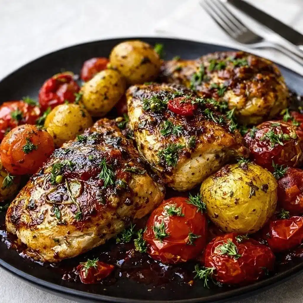 Sheet Pan Balsamic Chicken and Veggies dinner