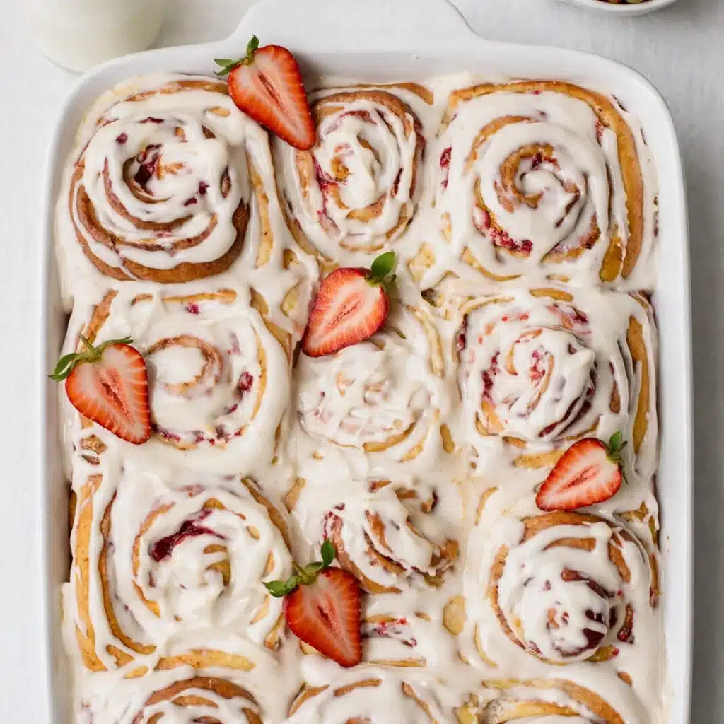 Strawberry Rolls with Lemon Cream Cheese Icing – Easy &amp; Delicious