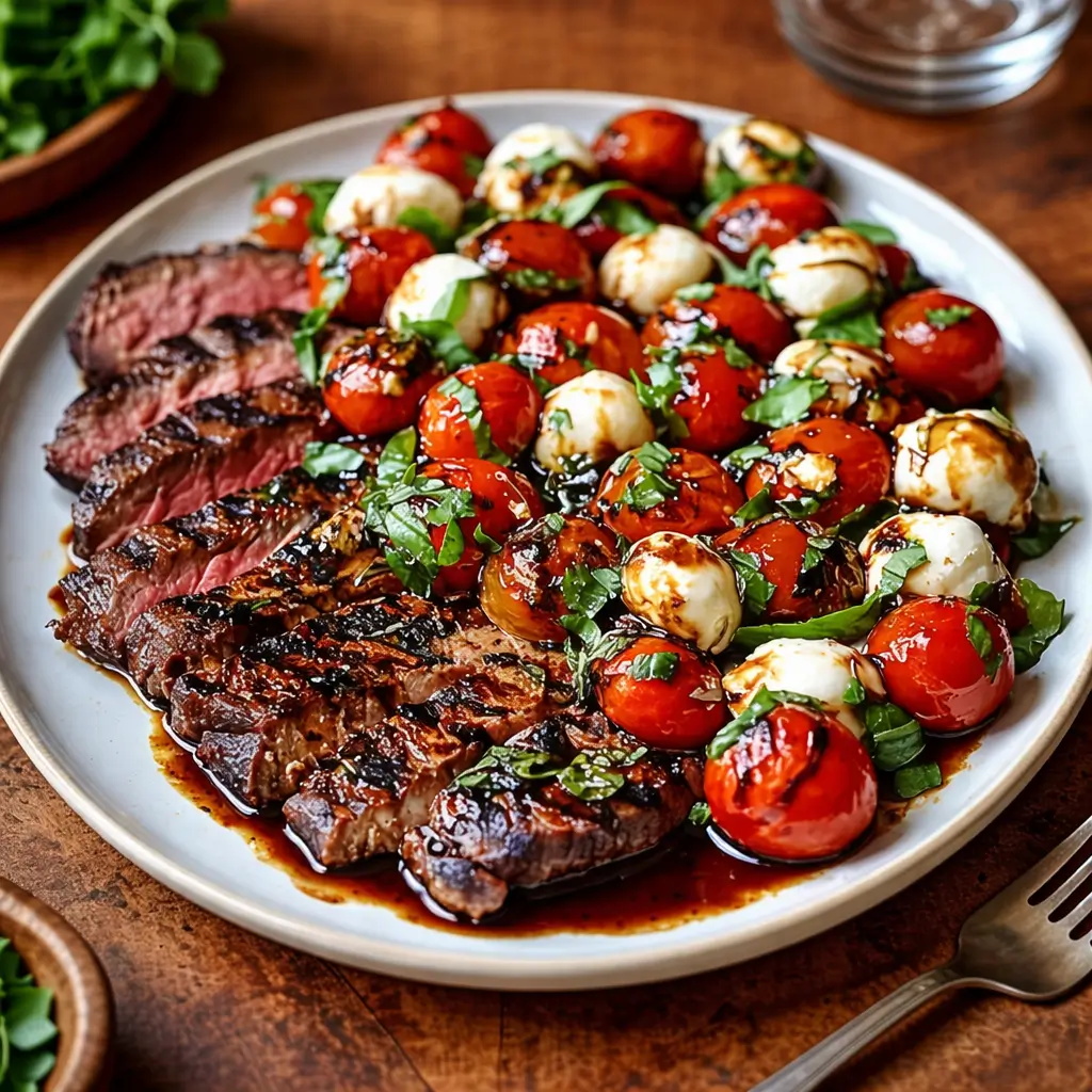 Grilled Flank Steak Caprese with Balsamic Dressing: A Fresh and Simple Summer Dinner